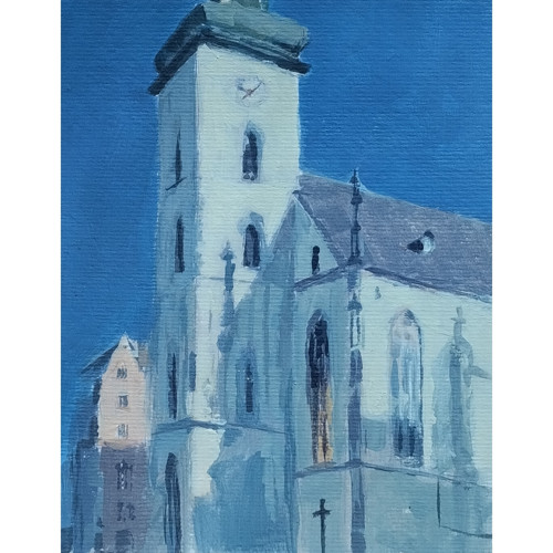 Kostel - akryl originál