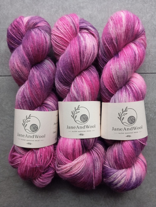 "Růžová orchidej" - 100 g, 75% vlna, 25% polyamid