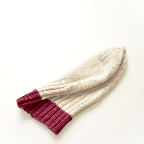 Pletená, ohrnovací čepice - merino + yak