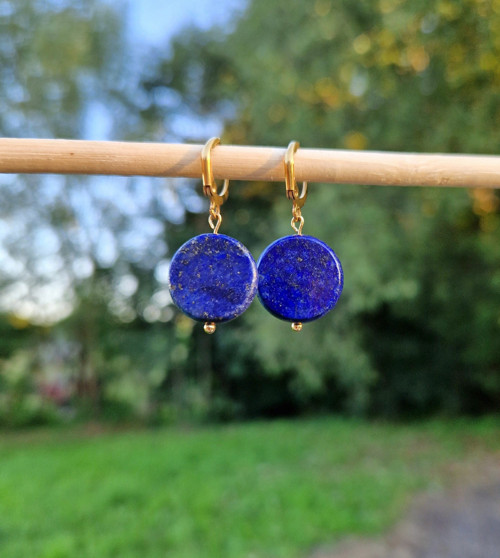 Náušnice*lapis lazuli*mince*zlatá ocel