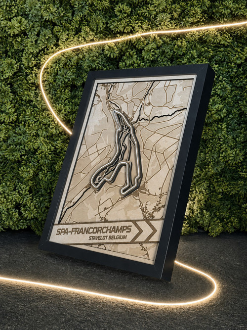 SPA-FRANCORCHAMPS | Dřevěná 3D mapa | Dárek F1