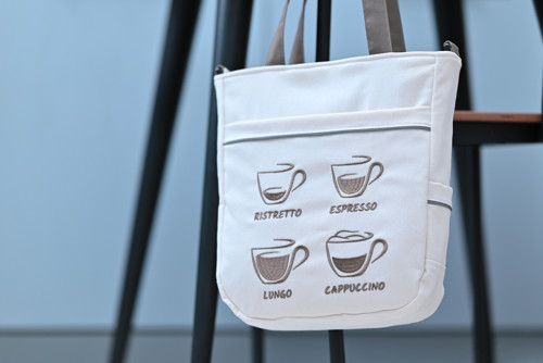 Dámská kabelka/crossbody taška krémová - menu kávy