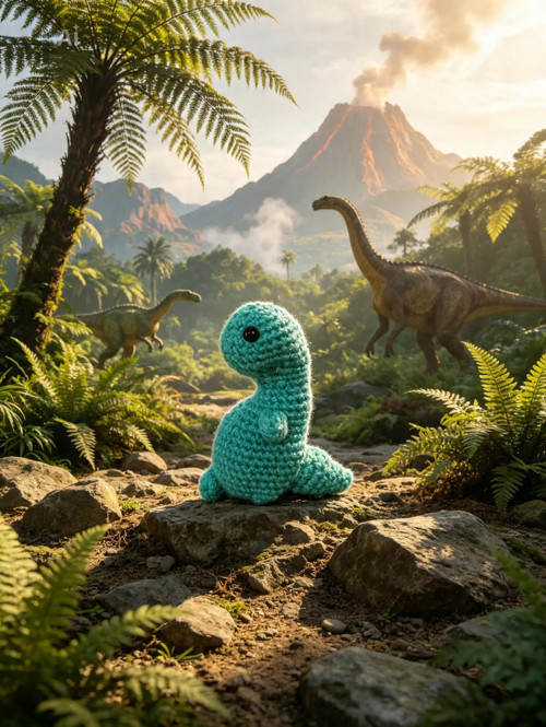 Háčkovaný dinosaurus — foto 1