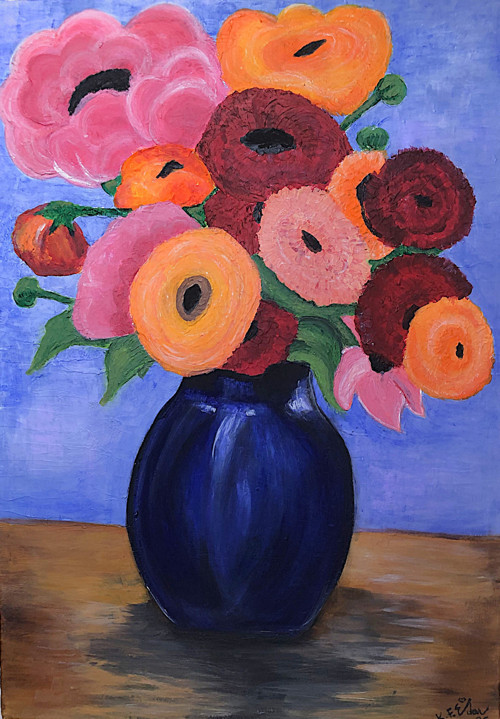 VASE N FLOWERS – originální autorský obraz