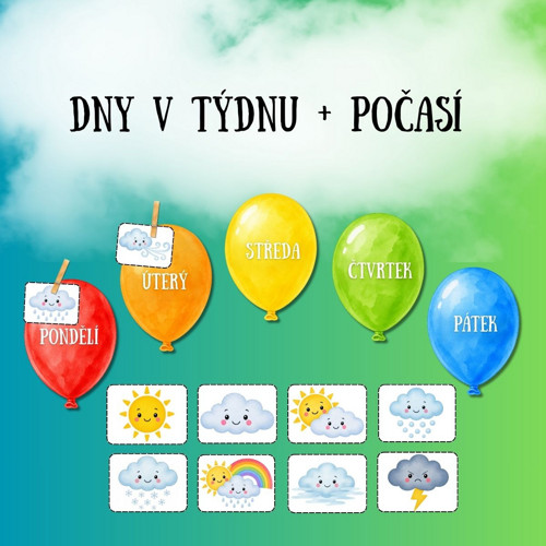 Dny v týdnu + počasí (PDF k tisku)