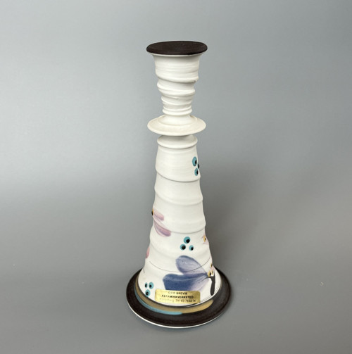 Autorský keramický svícen 19 cm, Odd Brevik