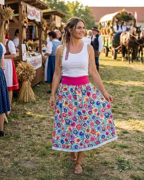 Dlouhá folklorní sukně S-M