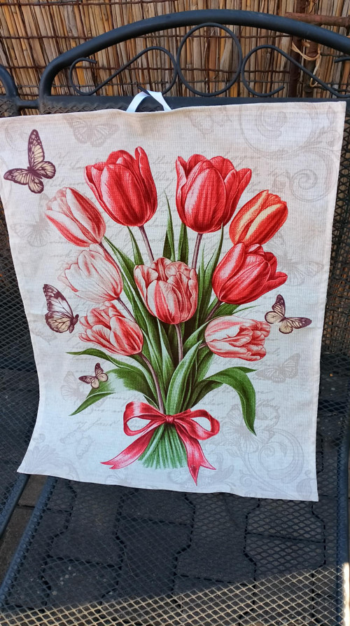 Utěrka - kytice tulipánů