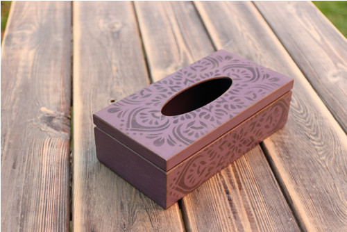 Box na kapesníky – Ornament v levanduli
