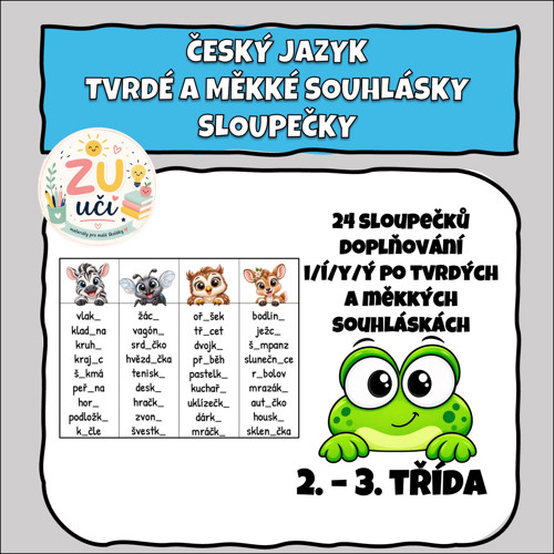 Sloupečky - Tvrdé a měkké souhlásky