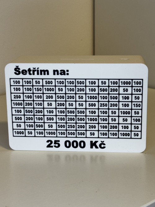 Odškrtávací kasička/pokladnička 25.000,-