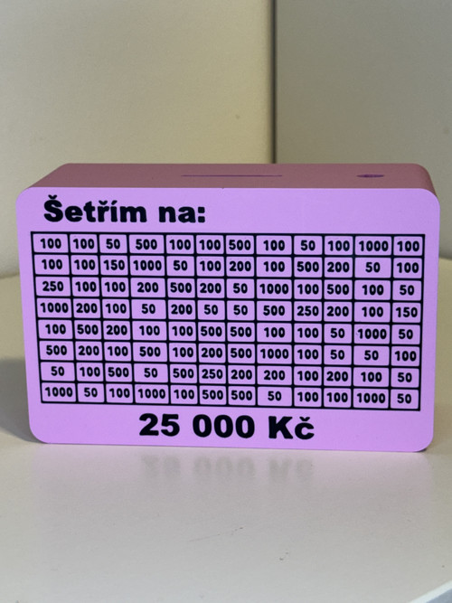 Odškrtávací kasička/pokladnička 25.000,-