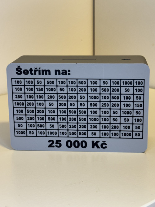 Odškrtávací kasička/pokladnička 25.000,-