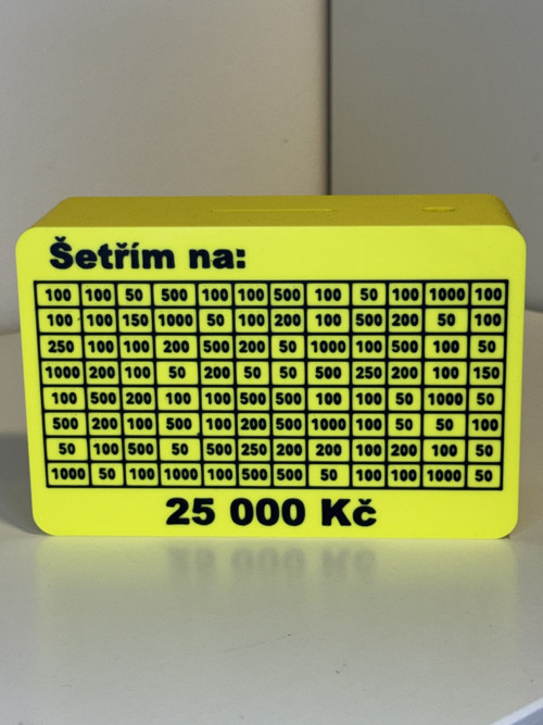 Odškrtávací kasička/pokladnička 25.000,-