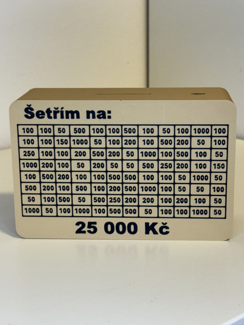 Odškrtávací kasička/pokladnička 25.000,-
