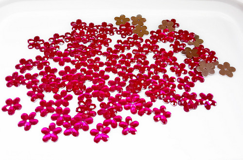 Našívací kytičky, fuchsiové - 10mm (100ks)