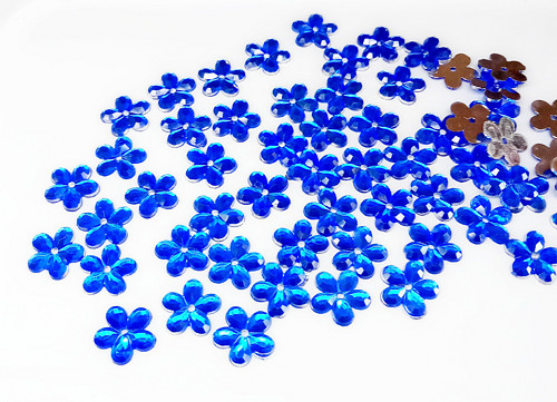 Našívací kytičky, královská modrá - 10mm (100ks)