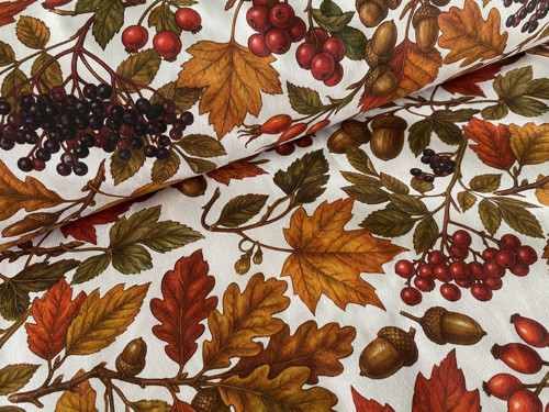 Dekoračka - podzimní listí - šíře 140cm