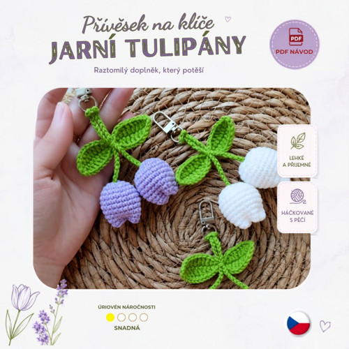 Návod: Háčkovaný přívěsek Tulipány (PDF)