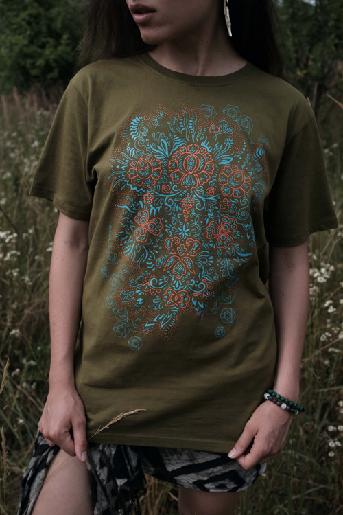DŽUNGLE fluorescenční tričko - khaki unisex
