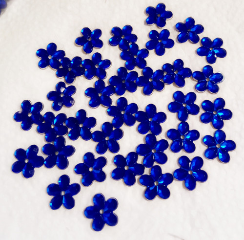 Našívací kytičky, tmavě modrá - 10mm (100ks)