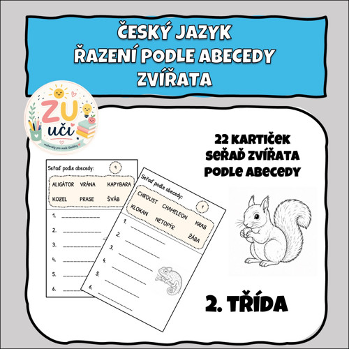 Řazení slov podle abecedy - Zvířata