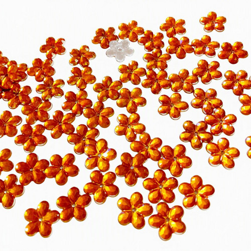 Našívací kytičky, tm.jantarové - 10mm (100ks)