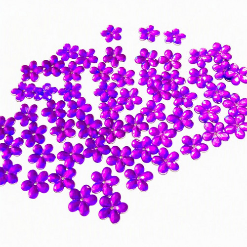 Našívací kytičky, purpurové - 10mm (100ks)