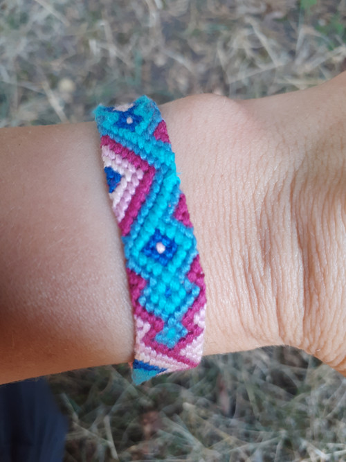 Vzor 22 - Diamantová cesta (modro-růžová)