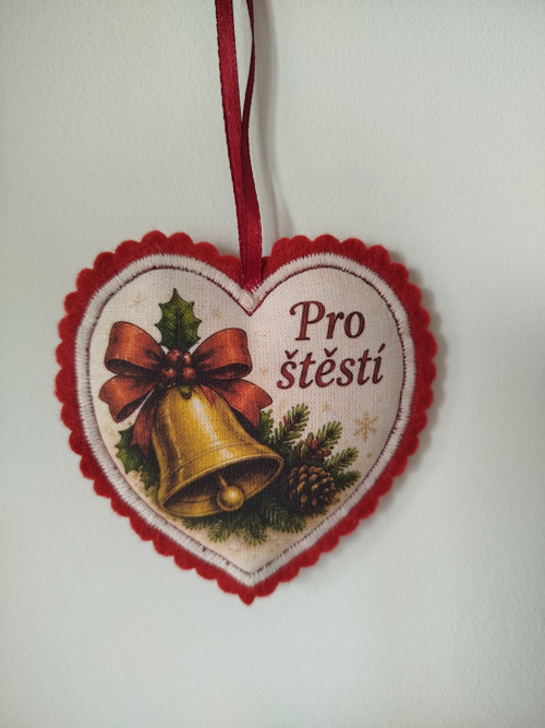 Látkové srdíčko Pro štěstí