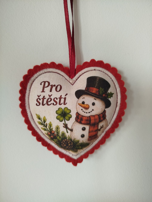 Látkové srdíčko Pro štěstí