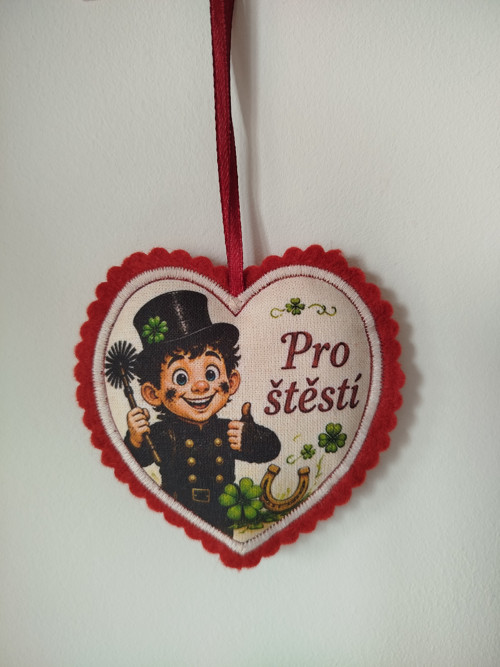 Látkové srdíčko Pro štěstí