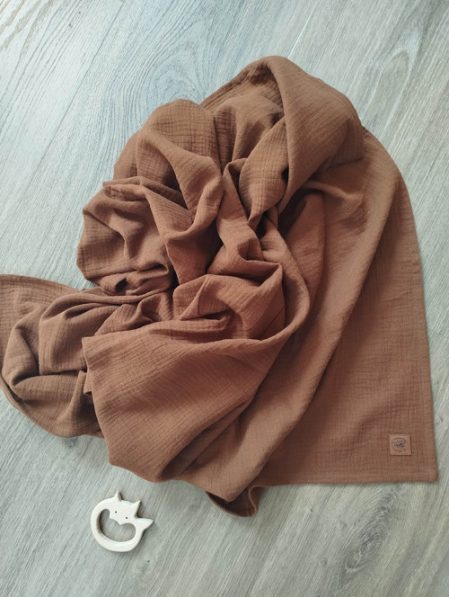 Mušelínová deka hnědá 1x1,3 m