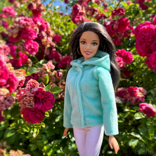 Plyšová mikina pro Barbie - mint — foto 1