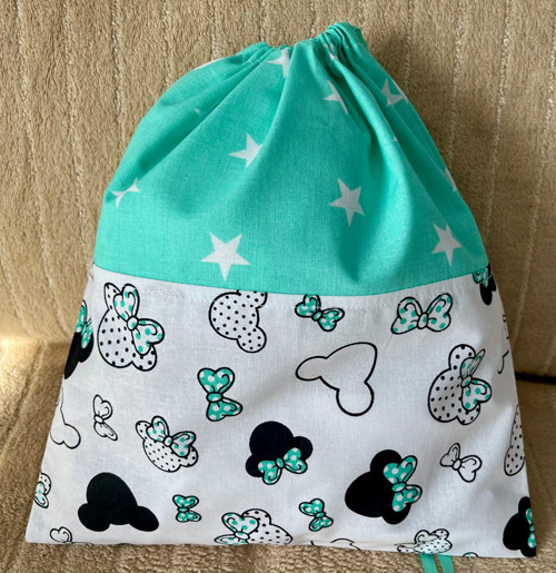 Látkový pytlík - Minnie mint, hvězdy