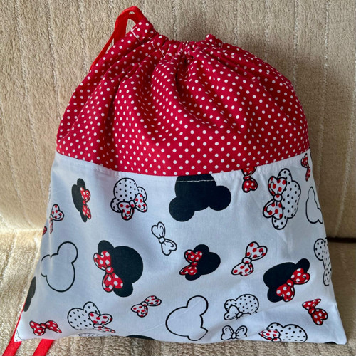 Látkový pytlík - Minnie červená, puntíky