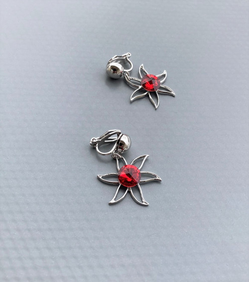 Antialergické klipsy Scarlet Swarovski lilie