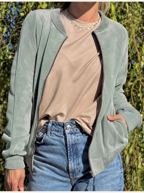 Casual hřejivý Bomber Eukalypt 32/34
