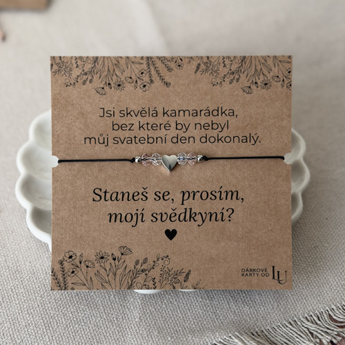 Žádost pro svědkyni - náramek se srdcem