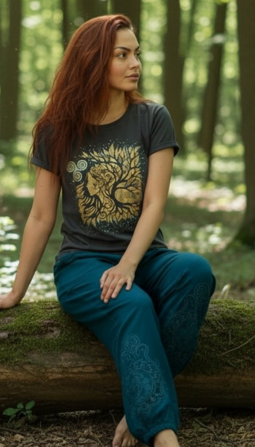 Keltská dryáda – ručně malované tričko, XS-XXL