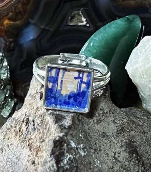 Šperk s ručně malovaným obrazem - prsten 10x10 mm
