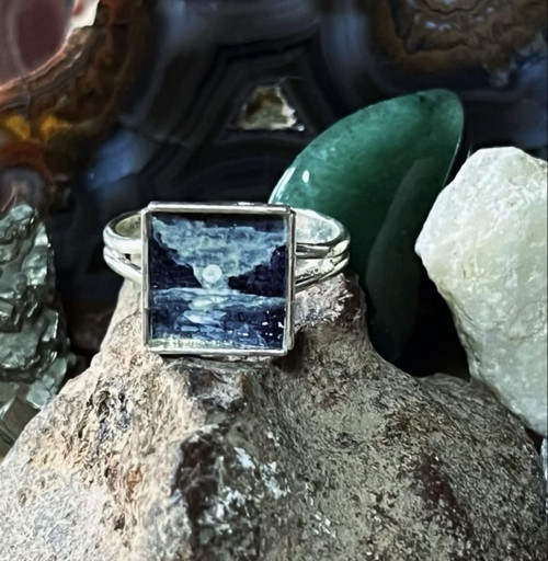 Šperk s ručně malovaným obrazem - prsten 10x10 mm