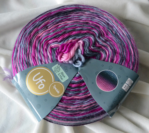 Příze Ufo 200g /459m tóny vínovo - šedá