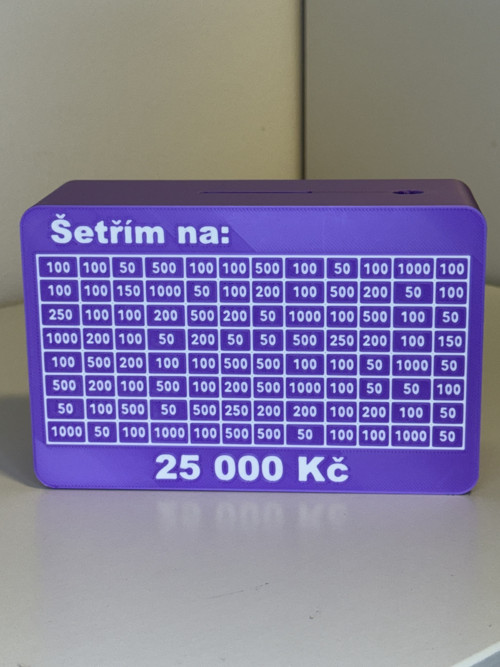 Odškrtávací kasička/pokladnička 25.000,-