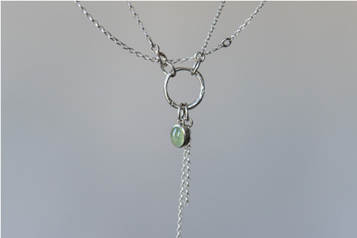 Přívěsek “Green” - prehnit, stříbro 925/1000