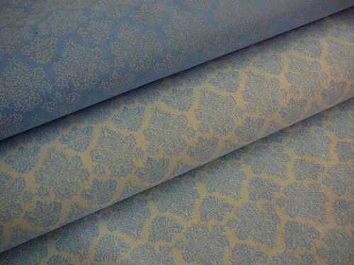 Metráž - modré ornamenty na bílé - posledních 50cm