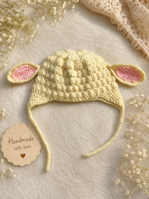 Háčkovaná dětská čepička „Little Lamb“ — foto 1