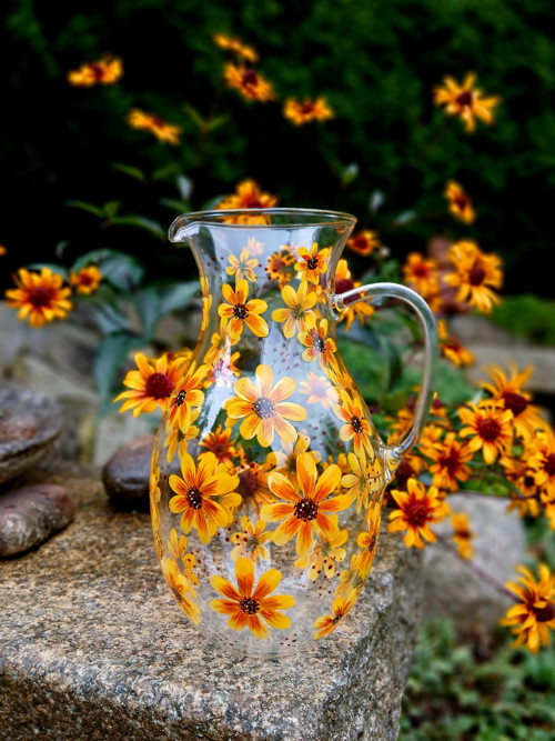 Džbán skleněný rudbekia