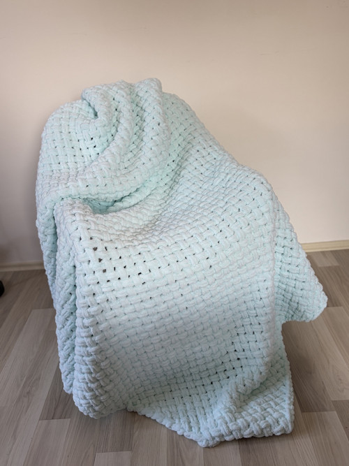 Pletená deka Puffy mintová
