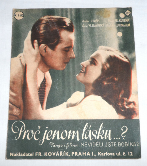 Propagační LETÁK • noty, píseň z filmu, 1944